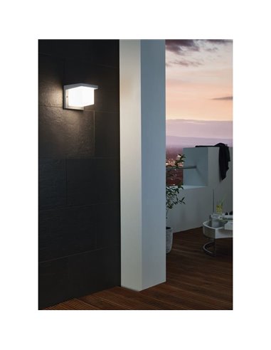 Aplique de pared LED exterior DESELLA 1, cubierta cuadrada 10W 1200Lm 3000K, IP55