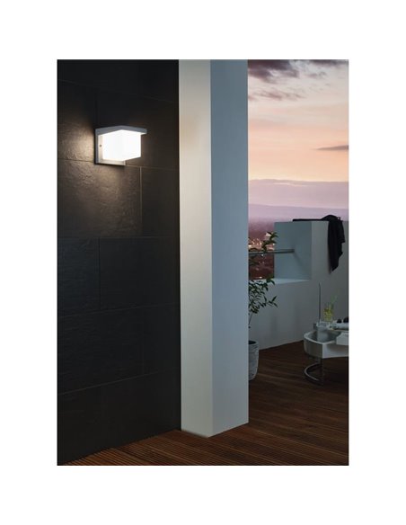 Aplique de pared LED exterior DESELLA 1, cubierta cuadrada 10W 1200Lm 3000K, IP55