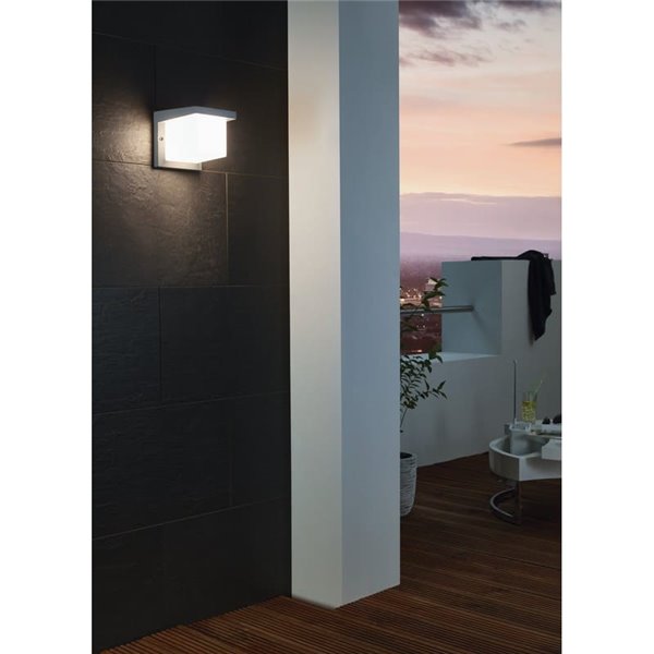 Aplique de pared LED exterior DESELLA 1, cubierta cuadrada 10W 1200Lm 3000K, IP55