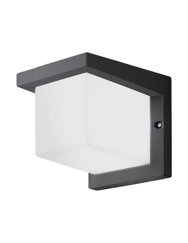 DESELLA 1 luminária de parede LED para exterior, cobertura quadrada 10W 1200Lm 3000K, IP55