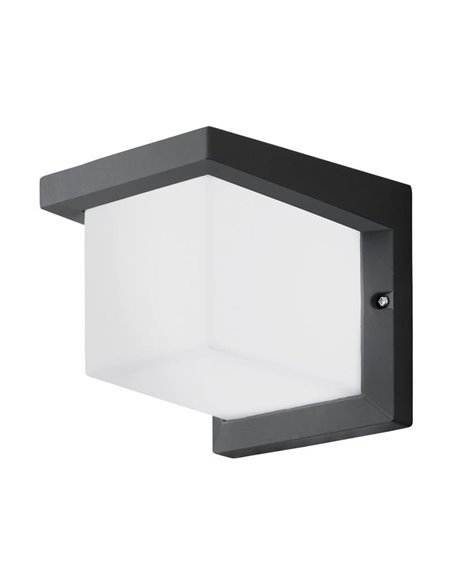 DESELLA 1 luminária de parede LED para exterior, cobertura quadrada 10W 1200Lm 3000K, IP55