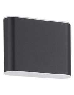 Aplique de pared LED alargado antracita GRUTTI 115mm, 2,9W 640Lm CTT 3000K/4000K/6500K, IP65