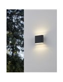 Aplique de pared LED alargado antracita GRUTTI 115mm, 2,9W 640Lm CTT 3000K/4000K/6500K, IP65