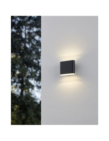 Applique murale LED anthracite GRUTTI 115 mm, 2,9 W, 640 lm, CTT 3 000 K/4 000 K/6 500 K, IP65