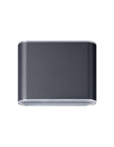 Aplique de pared LED alargado antracita GRUTTI 115mm, 2,9W 640Lm CTT 3000K/4000K/6500K, IP65