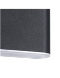 Aplique de pared LED alargado antracita GRUTTI 115mm, 2,9W 640Lm CTT 3000K/4000K/6500K, IP65