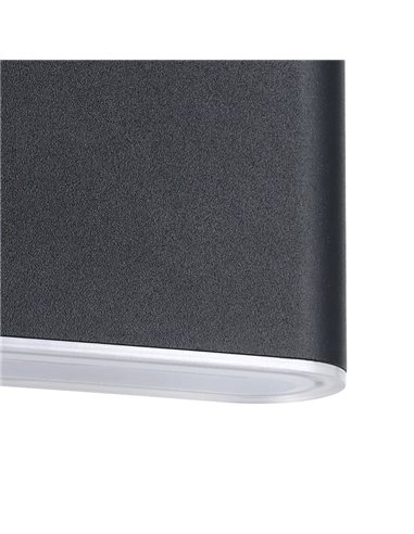 Aplique de parede LED antracite GRUTTI 115 mm, 2,9 W 640 Lm CTT 3000 K/4000 K/6500 K, IP65