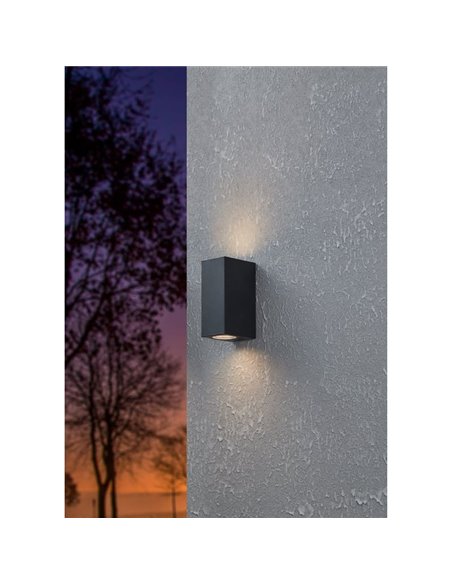 Aplique LED doble luz arriba y abajo JABAGA de exterior, 2x4,6W GU10 800Lm 3000K, IP44