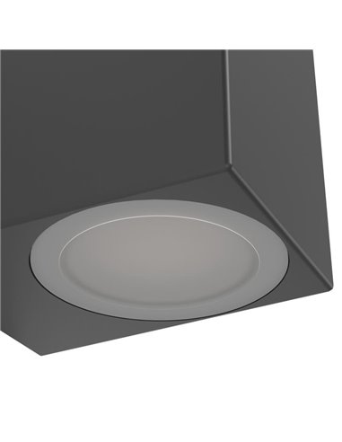 Luminária de parede LED quadrada para exterior JABAGA, GU10 incluída, 4,6 W 400 Lm 3000 K, IP44