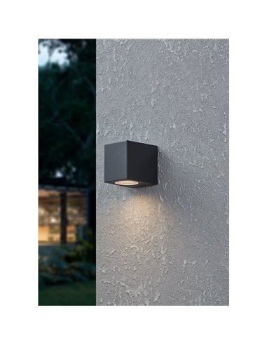 Luminária de parede LED quadrada para exterior JABAGA, GU10 incluída, 4,6 W 400 Lm 3000 K, IP44