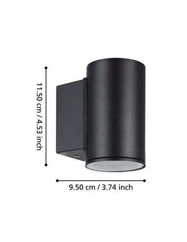Applique LED cylindrique IZZALINI pour extérieur, 2,8 W, 250 lm, 3 000 K, IP44