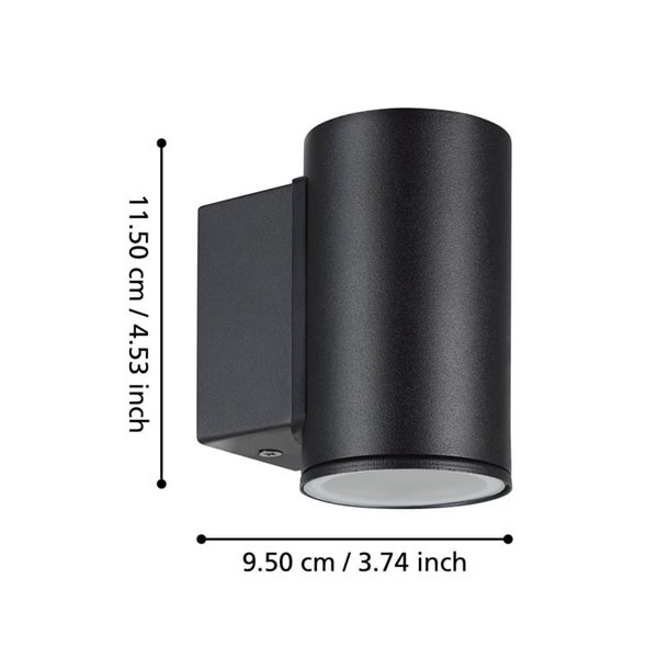 Aplique LED de pared cilíndrico IZZALINI para exterior, 2,8W 250Lm 3000K, IP44