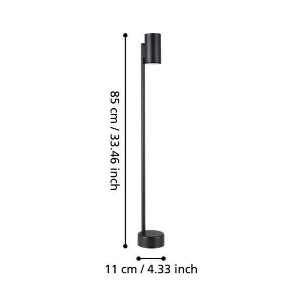 Lámpara de pie LED IZZALINI para exterior, 85cm altura, 2,8W 250 Lm 3000K, IP44