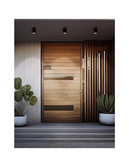 Spot de teto redondo para exterior TORRECOLA, preto, GU10, IP44