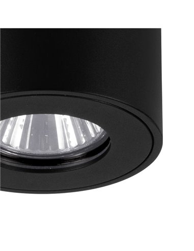 Foco de techo de superficie para exterior redondo TORRECOLA, negro, GU10, IP44