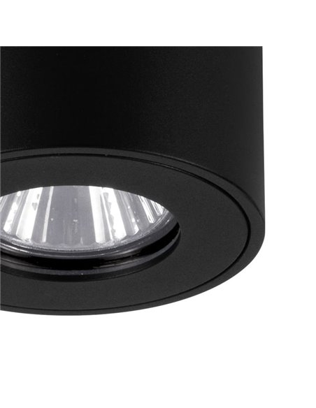 Foco de techo de superficie para exterior redondo TORRECOLA, negro, GU10, IP44