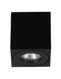 Foco de techo de superficie para exterior cuadrado TORRECOLA, negro, GU10, IP44