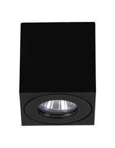 Foco de techo de superficie para exterior cuadrado TORRECOLA, negro, GU10, IP44