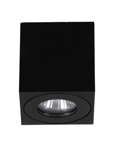 Spot de teto quadrado para exterior TORRECOLA, preto, GU10, IP44