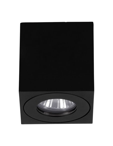 Foco de techo de superficie para exterior cuadrado TORRECOLA, negro, GU10, IP44