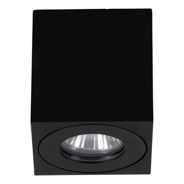 Spot de teto quadrado para exterior TORRECOLA, preto, GU10, IP44