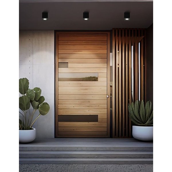 Foco de techo de superficie para exterior cuadrado TORRECOLA, negro, GU10, IP44