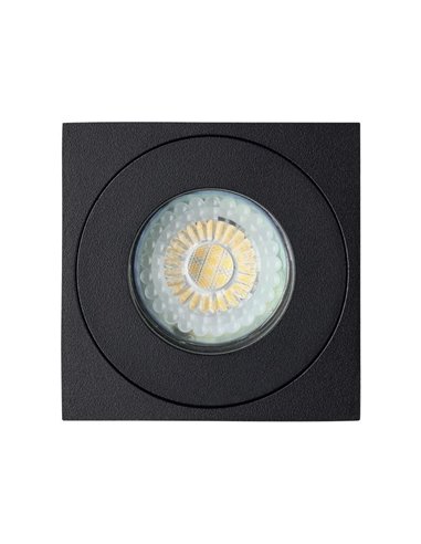 Foco de techo de superficie para exterior cuadrado TORRECOLA, negro, GU10, IP44