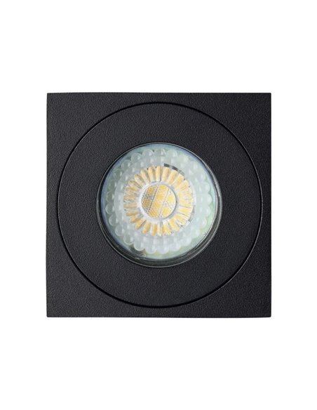 Foco de techo de superficie para exterior cuadrado TORRECOLA, negro, GU10, IP44