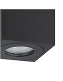 Foco de techo de superficie para exterior cuadrado TORRECOLA, negro, GU10, IP44
