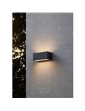 Aplique de pared LED horizontal SPONGANO, negro, 2x5W 1200Lm, 3000K/4000K/5000K/6500K, IP65