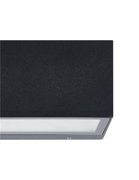 Aplique de pared LED horizontal SPONGANO, negro, 2x5W 1200Lm, 3000K/4000K/5000K/6500K, IP65