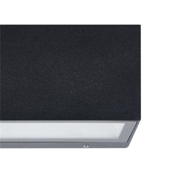 Aplique de pared LED horizontal SPONGANO, negro, 2x5W 1200Lm, 3000K/4000K/5000K/6500K, IP65