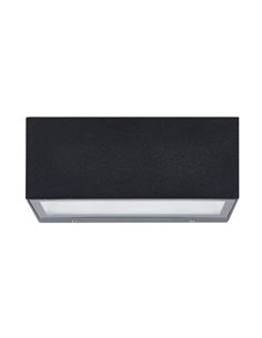 Aplique de pared LED horizontal SPONGANO, negro, 2x5W 1200Lm, 3000K/4000K/5000K/6500K, IP65