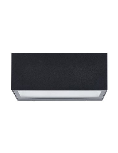 Aplique de pared LED horizontal SPONGANO, negro, 2x5W 1200Lm, 3000K/4000K/5000K/6500K, IP65