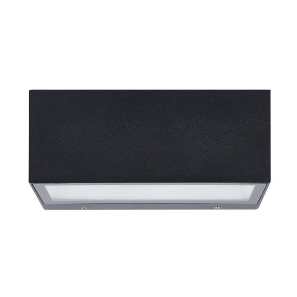 Aplique de pared LED horizontal SPONGANO, negro, 2x5W 1200Lm, 3000K/4000K/5000K/6500K, IP65