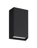 Aplique de pared LED vertical SPONGANO, negro, 2x5W 1200Lm, 3000K/4000K/5000K/6500K, IP65