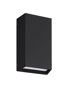 Aplique de pared LED vertical SPONGANO, negro, 2x5W 1200Lm, 3000K/4000K/5000K/6500K, IP65