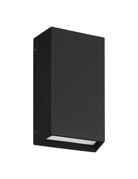 Aplique de pared LED vertical SPONGANO, negro, 2x5W 1200Lm, 3000K/4000K/5000K/6500K, IP65