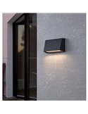 Applique murale d'extérieur LED moderne SPONGANO, noire, 9,5 W, 1 100 lm, 3 000 K/4 000 K/5 000 K/6 500 K, IP65