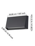 Aplique LED para exterior moderno SPONGANO, negro, 9,5W 1100Lm, 3000K/4000K/5000K/6500K, IP65