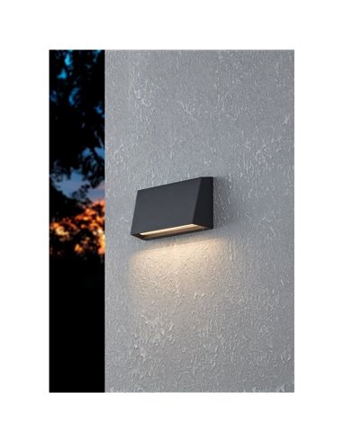 Aplique LED para exterior moderno SPONGANO, negro, 9,5W 1100Lm, 3000K/4000K/5000K/6500K, IP65