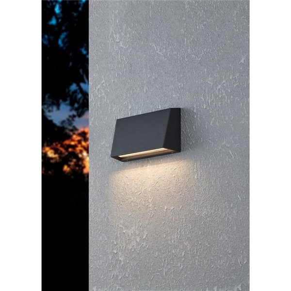 Aplique LED para exterior moderno SPONGANO, negro, 9,5W 1100Lm, 3000K/4000K/5000K/6500K, IP65