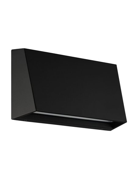 Applique murale d'extérieur LED moderne SPONGANO, noire, 9,5 W, 1 100 lm, 3 000 K/4 000 K/5 000 K/6 500 K, IP65