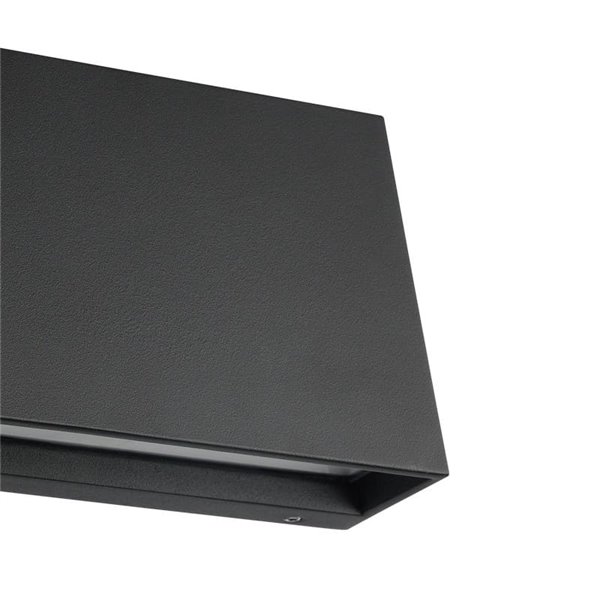 Aplique LED para exterior moderno SPONGANO, negro, 9,5W 1100Lm, 3000K/4000K/5000K/6500K, IP65