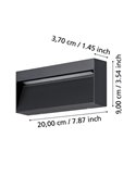 Aplique de pared LED rectangular MARUGGIO, 4,8W 520Lm, 3000K/4000K/5000K/6500K, IP65