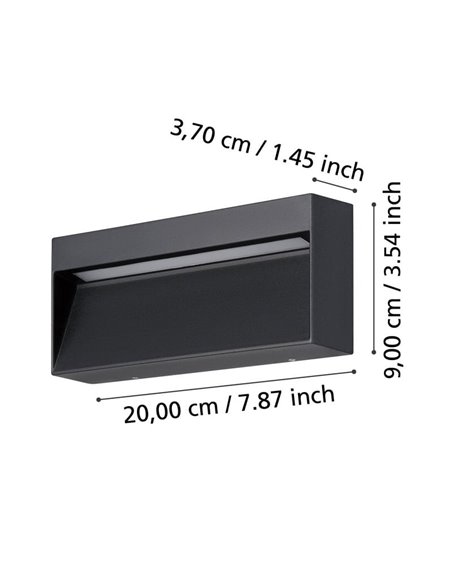 Applique murale LED rectangulaire MARUGGIO, 4,8 W, 520 lm, 3 000 K/4 000 K/5 000 K/6 500 K, IP65