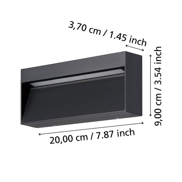 Aplique de pared LED rectangular MARUGGIO, 4,8W 520Lm, 3000K/4000K/5000K/6500K, IP65