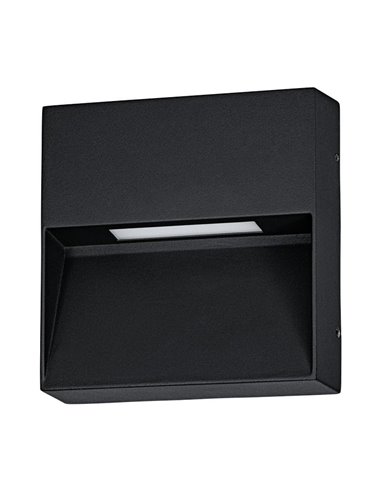 Aplique de pared LED cuadrado MARUGGIO, negro, 4,8W 520Lm, 3000K/4000K/5000K/6500K, IP65