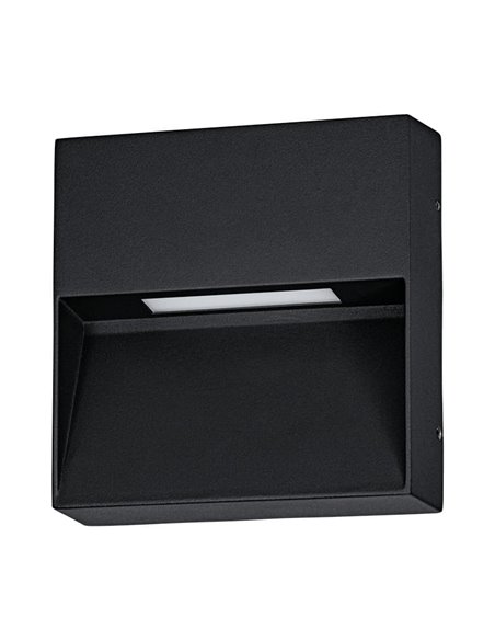 Aplique de pared LED cuadrado MARUGGIO, negro, 4,8W 520Lm, 3000K/4000K/5000K/6500K, IP65