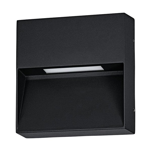 Aplique de pared LED cuadrado MARUGGIO, negro, 4,8W 520Lm, 3000K/4000K/5000K/6500K, IP65